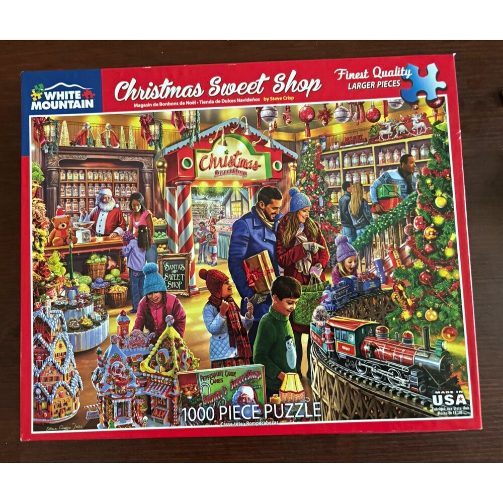 White Mountain Christmas Sweet Shop 1000-Piece Cardboard Puzzle